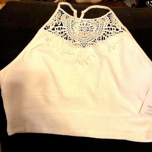 Cami w crocheted top and Y strap back